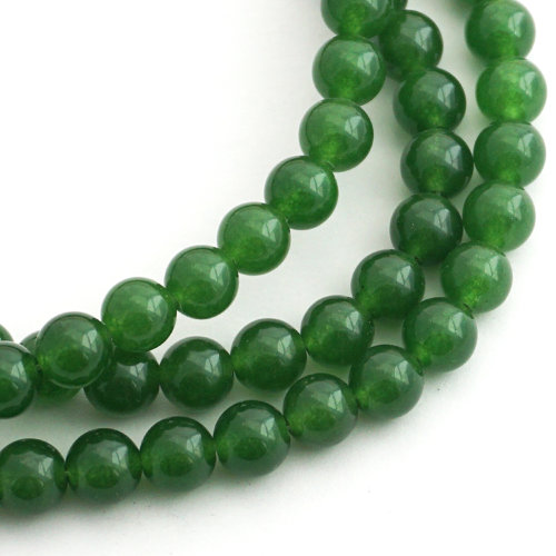 Бусина АГАТ натуральный тонированный, гладкий, зелёный, 8 мм