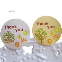Наклейки "Thank you деревья", круглые, 35 мм (12 шт)