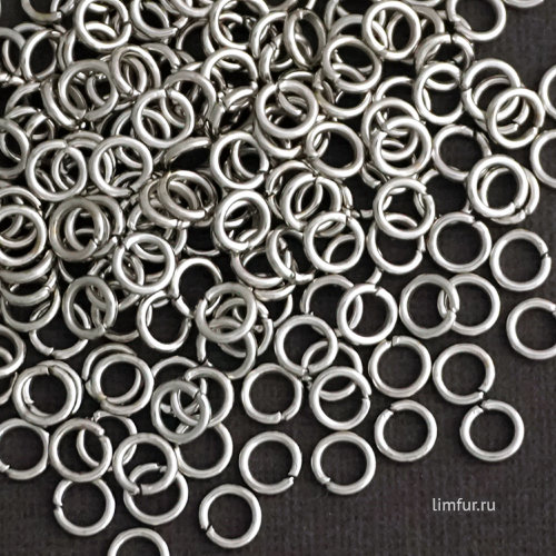 Колечки одинарные, серебро, 5х0.9 мм (50 шт)