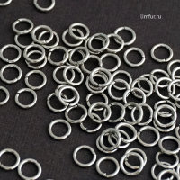 Колечки одинарные, серебро, 6*1 мм (50 шт)