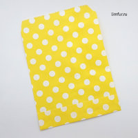 Крафт-пакет бумажный, жёлтый горох, 18*13 см
