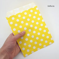 Крафт-пакет бумажный, жёлтый горох, 18*13 см