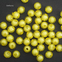 Бусина акрил "ОБОЛОЧКА ШАР", жёлтый, 8 мм