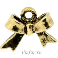 Подвеска "БАНТИК", золото, 12х15 мм