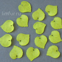 Бусина акрил "ЛИСТИК" зелёно-жёлтый, 16х15 мм (-41% скидка)